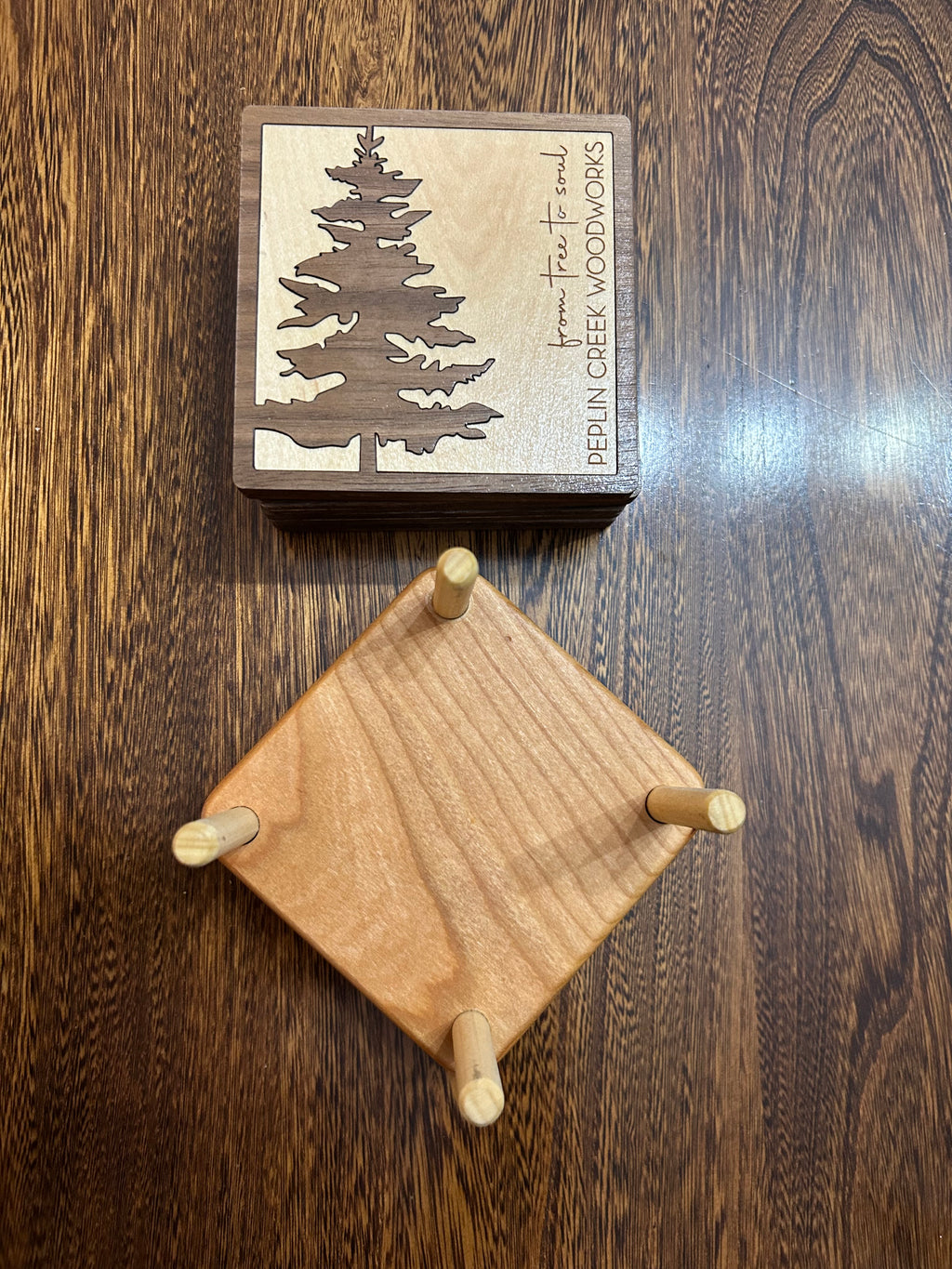 #32 Set of 4 coasters with holder